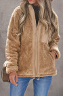 Womens Oversized Zip Up Sherpa Coat with Pocket
