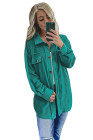 Women's Turn Down Collar Buttoned Shacket Jacket Coat Outerwear