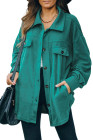 Women's Turn Down Collar Buttoned Shacket Jacket Coat Outerwear