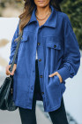 Women's Turn Down Collar Buttoned Shacket Jacket Coat Outerwear