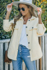 Women's Turn Down Collar Buttoned Shacket Jacket Coat Outerwear