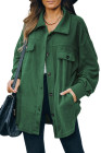 Women's Turn Down Collar Buttoned Shacket Jacket Coat Outerwear