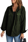 Women's Turn Down Collar Buttoned Shacket Jacket Coat Outerwear