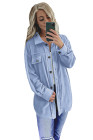 Women's Turn Down Collar Buttoned Shacket Jacket Coat Outerwear