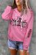 Pink Plaid Leopard Pumpkin Graphic Ripped Shift Casual Hoodie