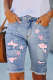 Pink Cherry Blossoms Bermuda Shorts Denim Shorts