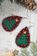 Christmas Leaf Red Plaid Leopard Print Dangle Earrings