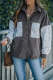 Gray Black/Brown/Apricot Leopard Patchwork Corduroy Buttoned Shirt Jacket