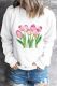 Tulip Round Neck Casual Pullover Sweatshirt