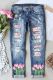 Sky Blue Tulip Ripped Casual Jeans