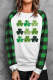 St. Patrick's Day Green Clover Plaid Round Neck Shift Casual sweatshirt
