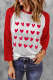 Valentine's Heart-shape Graphic Patchwork Round Neck Casual Tops