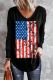 American Flag V Neck Casual Tops