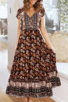 Women's Dresses Floral Print Drawstring Maxi Dress
