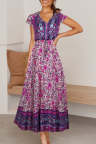 Women's Dresses Floral Print Drawstring Maxi Dress