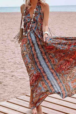 Women's Dresses Tribal Print Backless Maxi Dress