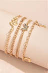 Women's Anklets Snake Butterfly Lock Alloy Four-piece Set
