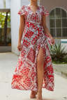 Women's Dresses Floral Tribal Print Belted Maxi Dress