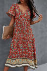 Women's Dresses Floral Tribal Print Midi Dress