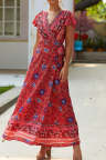 Women's Dresses Floral Tribal Print Belted Maxi Dress