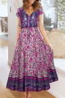 Women's Dresses Floral Print Drawstring Maxi Dress