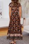 Women's Dresses Floral Print Drawstring Maxi Dress