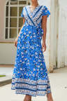 Women's Dresses Floral Tribal Print Belted Maxi Dress
