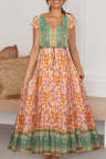 Women's Dresses Floral Print Drawstring Maxi Dress