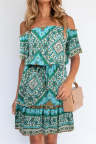 Women's Dresses Tribal Print Off Shoulder Mini Dress