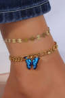 Women's Anklets Multicolor Round Butterfly Two-piece Set