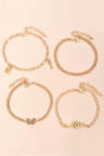 Women's Anklets Snake Butterfly Lock Alloy Four-piece Set