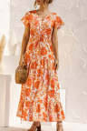 Women's Dresses Floral Print Ruffle Maxi Dress