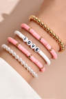Women's Bracelets Colorful Soft Pottery Retro Pearl Five-piece Set