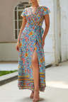 Women's Dresses Floral Tribal Print Belted Maxi Dress