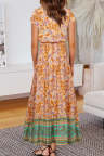 Women's Dresses Floral Print Drawstring Maxi Dress