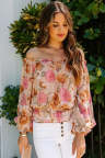Floral Print Off the Shoulder Blouse