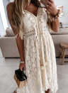 Women's Dresses Lace Ruffled Drawstring Cami Maxi Dress