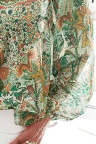 Women's Blouses Floral Print Lantern Sleeve Blouse