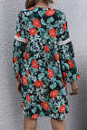 Women's Dresses Floral Print Lace Stiching Mini Dress