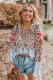 Loose Fit Floral Striped Blouse