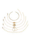 Women's Bracelets Round Leaf Totem Metal Shell Chain Six Piece Set Bracelet