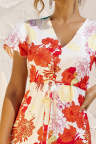 Women's Dresses Floral Print Ruffle Maxi Dress