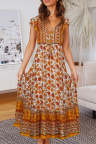 Women's Dresses Floral Print Drawstring Maxi Dress