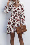 Women's Dresses Floral Print Lantern Sleeve Mini Dress