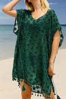 Women's Dresses Chiffon Tassels Split Cover-up Beach Mini Dress