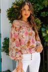 Floral Print Off the Shoulder Blouse