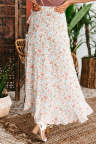 Wrap Style High-low Ruffle Hemline Floral Skirt