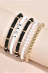 Women's Bracelets Colorful Soft Pottery Retro Pearl Five-piece Set