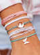 Women's Bracelets Wave Butterfly Wax Thread Twist Woven Bracelet