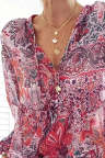 Women's Blouses Floral Print Lantern Sleeve Blouse